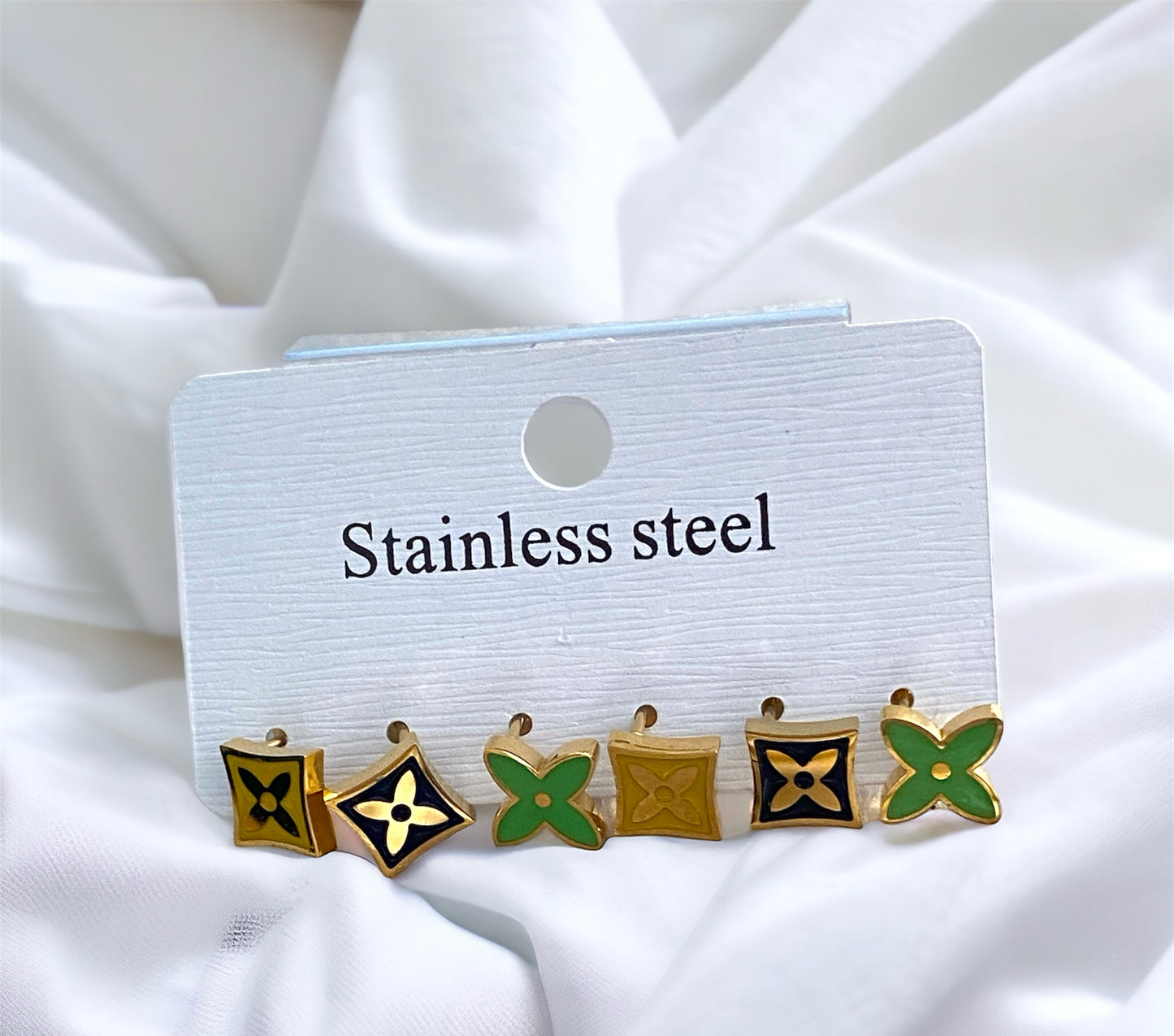 Boucles d’oreilles L en acier inoxydable