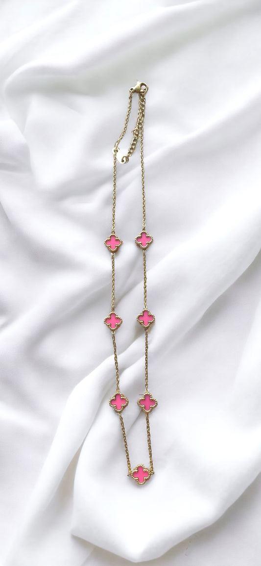 Collier trèfle petit en acier inoxydable