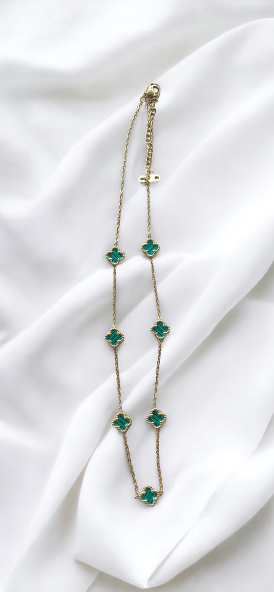 Collier trèfle petit en acier inoxydable